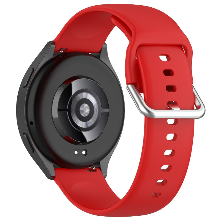 For Xiaomi Watch 2 Solid Color Metal Silver Buckle Silicone Watch Band, Size: L(Red) - Watch Bands by buy2fix | Online Shopping UK | buy2fix