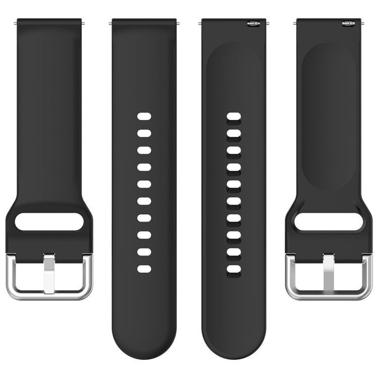 For Xiaomi Watch 2 Solid Color Metal Silver Buckle Silicone Watch Band, Size: L(Black) - Watch Bands by buy2fix | Online Shopping UK | buy2fix