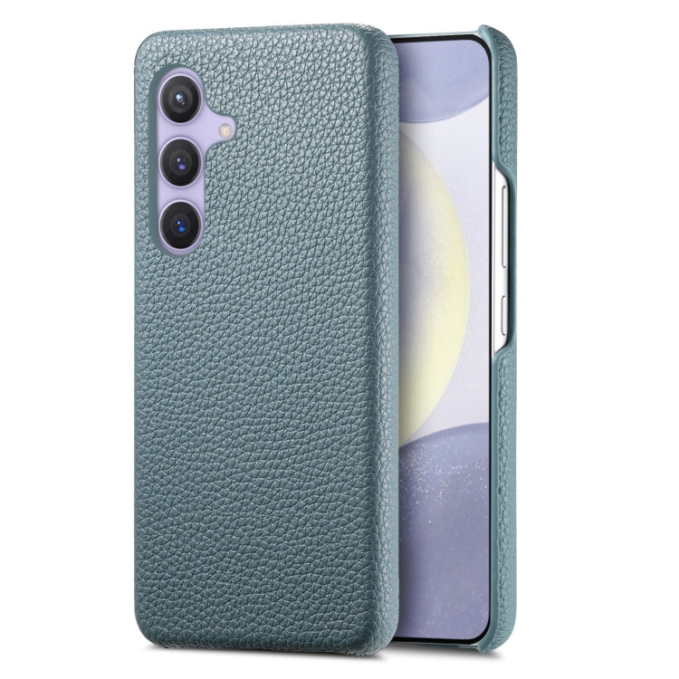 For Samsung Galaxy S24+ 5G Litchi Oil Edge Leather Back Phone Case(Blue) - Galaxy S24+ 5G Cases by buy2fix | Online Shopping UK | buy2fix