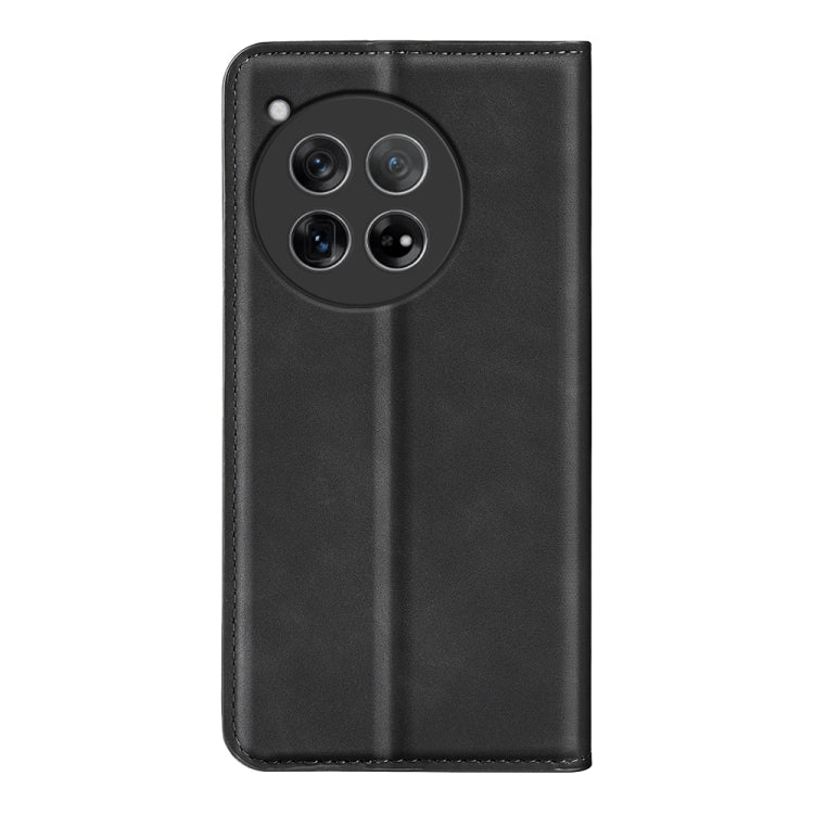 For OnePlus 12 Retro-skin Magnetic Suction Leather Phone Case(Black) - OnePlus Cases by buy2fix | Online Shopping UK | buy2fix