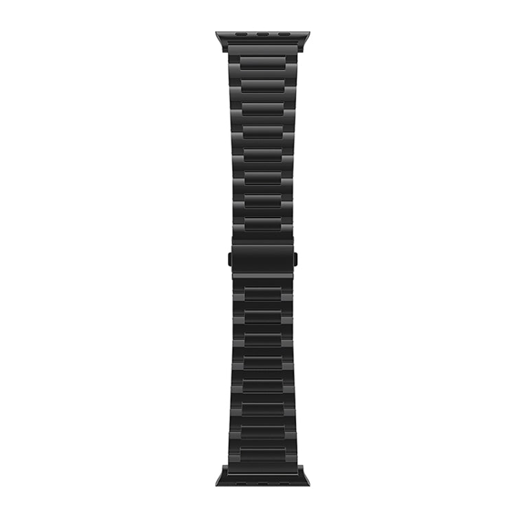 For Apple Watch Series 8 45mm I-Shaped Titanium Watch Band(Black) - Watch Bands by buy2fix | Online Shopping UK | buy2fix