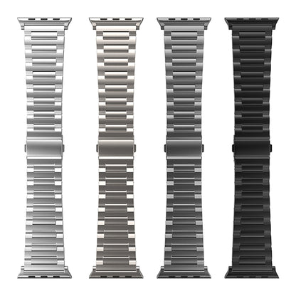 For Apple Watch Series 7 45mm I-Shaped Titanium Watch Band(Black) - Watch Bands by buy2fix | Online Shopping UK | buy2fix