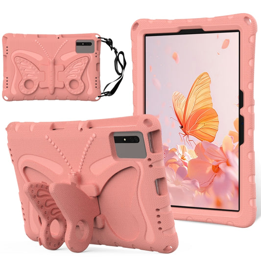 For Samsung Galaxy Tab S9 11 X710 Butterfly Bracket EVA Shockproof Tablet Case(Pink Orange) - Other Galaxy Tab PC by buy2fix | Online Shopping UK | buy2fix