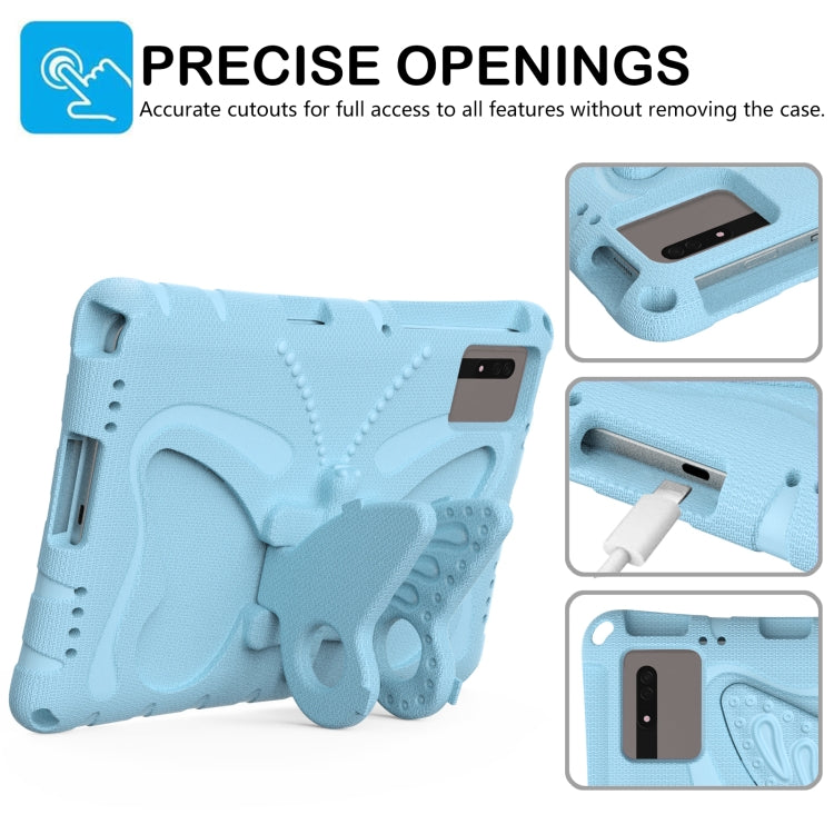 For Samsung Galaxy Tab S9 11 X710 Butterfly Bracket EVA Shockproof Tablet Case(Light Blue) - Other Galaxy Tab PC by buy2fix | Online Shopping UK | buy2fix