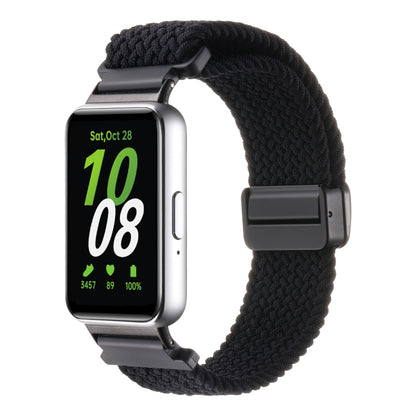 For Samsung Galaxy Fit3 Magnetic Buckle Nylon Braid Watch Band(Black) - Watch Bands by buy2fix | Online Shopping UK | buy2fix