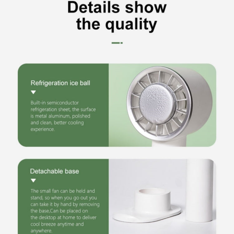 WX-633 Summer Handheld Fan 3 Speeds Semiconductor Cold Compress Desk Fan(White) - Electric Fans by buy2fix | Online Shopping UK | buy2fix