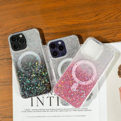 For iPhone  11 Gradient Glitter Starry MagSafe Phone Case(Gradient Silver) - iPhone 11 Cases by buy2fix | Online Shopping UK | buy2fix