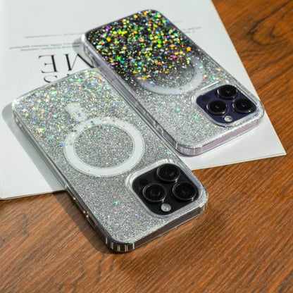 For iPhone  11 Gradient Glitter Starry MagSafe Phone Case(Gradient Silver) - iPhone 11 Cases by buy2fix | Online Shopping UK | buy2fix