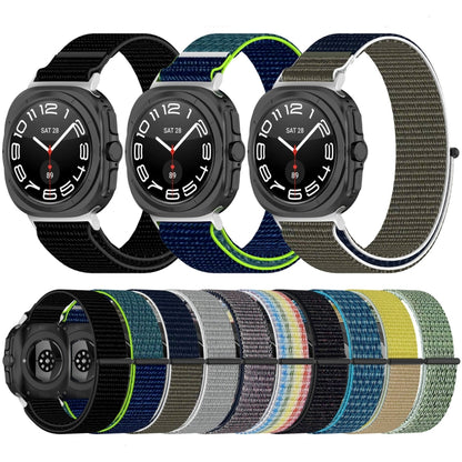 For Samsung Galaxy Watch Ultra 47mm Loop Nylon Hook and Loop Fastener Watch Band(Gray Blue) - Watch Bands by buy2fix | Online Shopping UK | buy2fix