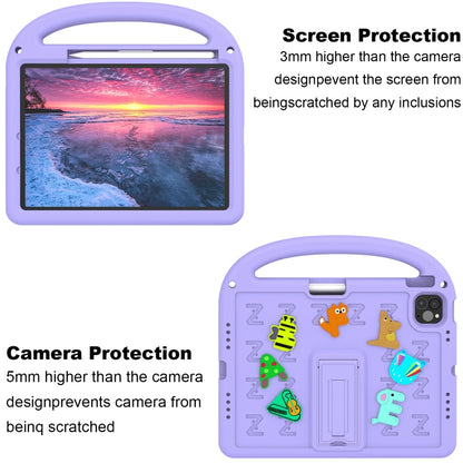 For iPad Pro 11 2024 Cartoon Sparrow EVA Shockproof Tablet Case(Taro Purple) - iPad Pro 11 2024 Cases by buy2fix | Online Shopping UK | buy2fix