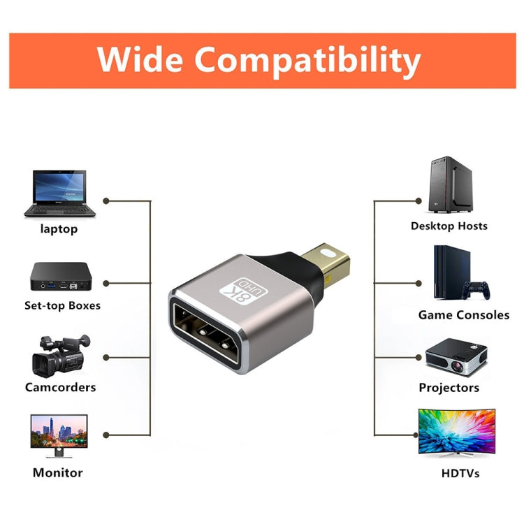 JUNSUNMAY 8K 60Hz Male Mini Displayport to Female Displayport Adapter DP Converter -  by JUNSUNMAY | Online Shopping UK | buy2fix