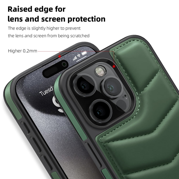 For iPhone 14 Pro Down Jacket Card Bag Holder MagSafe Phone Case(Dark Green) - iPhone 14 Pro Cases by buy2fix | Online Shopping UK | buy2fix