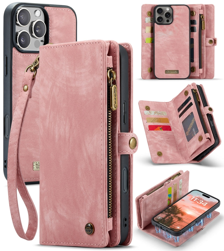 For iPhone 16 Pro Max CaseMe 008 Detachable Multifunctional Leather Phone Case(Pink) - iPhone 16 Pro Max Cases by CaseMe | Online Shopping UK | buy2fix