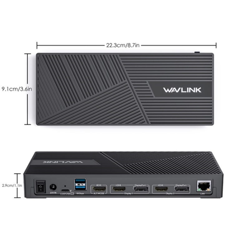 WAVLINK UG69PD25 Pro 100W PD Charging Triple 4K Display Laptop Docking Station, Plug:US Plug - Adapter by WAVLINK | Online Shopping UK | buy2fix