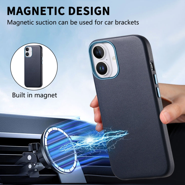 For iPhone 16 Plus Electroplated Metal Button Shockproof Phone Case(Dark Blue) - iPhone 16 Plus Cases by buy2fix | Online Shopping UK | buy2fix