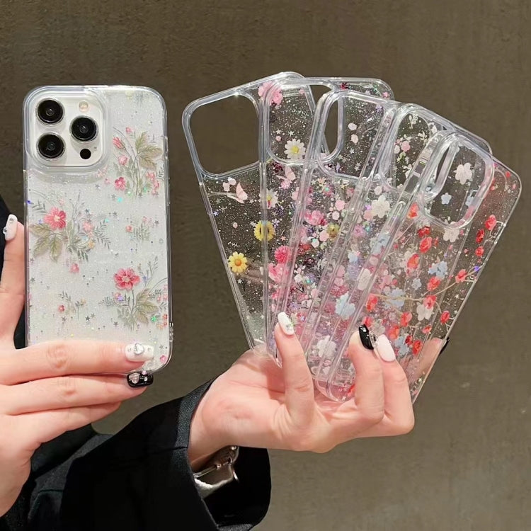 For iPhone 16 Spring Garden Epoxy TPU Phone Case(F01 Love of Butterfly) - iPhone 16 Cases by buy2fix | Online Shopping UK | buy2fix