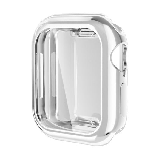 For Apple Watch Series 10 46mm ENKAY Hat-Prince Electroplated Soft TPU Case with Screen Film(Silver) - Watch Cases by ENKAY | Online Shopping UK | buy2fix