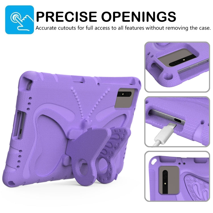 For Lenovo Tab M11 / Xiaoxin Pad 11 2024 Butterfly Bracket EVA Shockproof Tablet Case(Light Purple) - Lenovo by buy2fix | Online Shopping UK | buy2fix