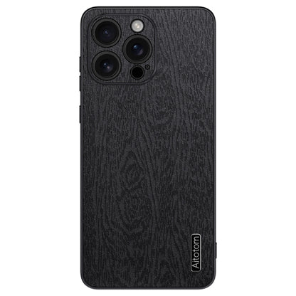 For iPhone 16 Pro Max Tree Bark Leather Shockproof Phone Case(Black) - iPhone 16 Pro Max Cases by buy2fix | Online Shopping UK | buy2fix