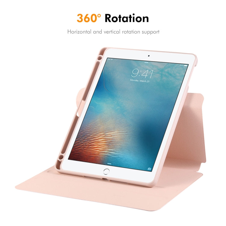 For iPad Air / Air 2 / 9.7 2017 / 2018 ENKAY 360 Rotation TPU Leather Smart Tablet Case with Pen Slot(Beige) - iPad 9.7 (2018) & (2017) Cases by ENKAY | Online Shopping UK | buy2fix