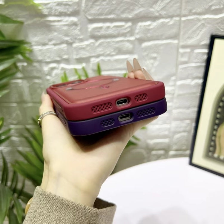 For iPhone 16 Plus Bread 3 in 1 MagSafe Acrylic Hybrid Silicone Phone Case(Dark Purple) - iPhone 16 Plus Cases by buy2fix | Online Shopping UK | buy2fix