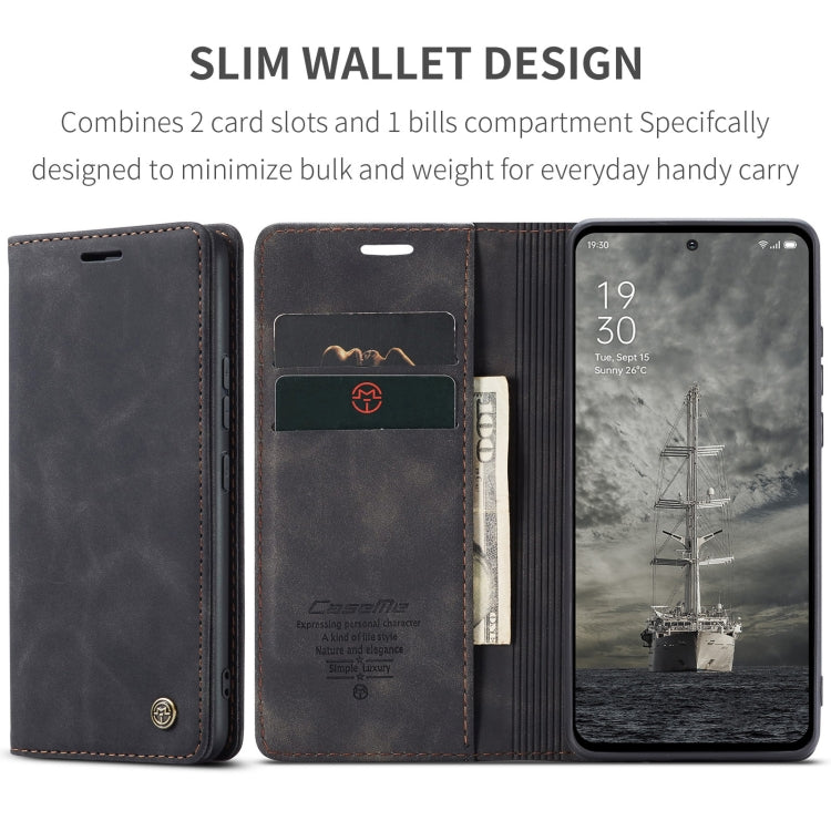 For OPPO Reno12 Pro 5G Global CaseMe 013 Multifunctional Horizontal Flip Leather Phone Case(Black) - Reno12 Pro Cases by CaseMe | Online Shopping UK | buy2fix