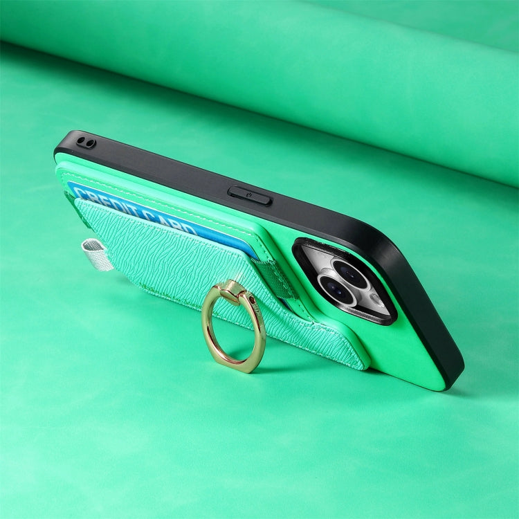 For Samsung Galaxy S25 5G Retro Cross Leather Ring Horizontal Insert Card Bag MagSafe Phone Case(Green) - Galaxy S25 5G Cases by buy2fix | Online Shopping UK | buy2fix