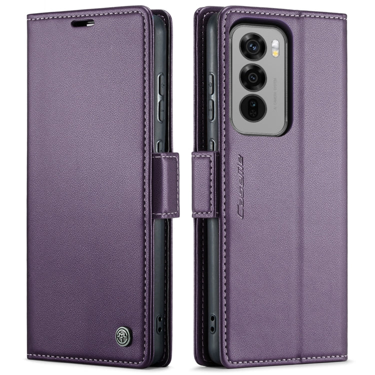 For OPPO Reno12 Pro 5G Global CaseMe 023 Butterfly Buckle Litchi Texture RFID Anti-theft Leather Phone Case(Purple) - Reno12 Pro Cases by CaseMe | Online Shopping UK | buy2fix