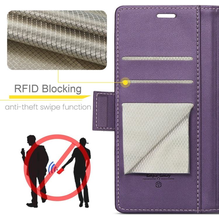 For OPPO Reno12 Pro 5G Global CaseMe 023 Butterfly Buckle Litchi Texture RFID Anti-theft Leather Phone Case(Purple) - Reno12 Pro Cases by CaseMe | Online Shopping UK | buy2fix