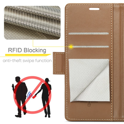 For OPPO Reno12 F /12 FS 5G CaseMe 023 Butterfly Buckle Litchi Texture RFID Anti-theft Leather Phone Case(Brown) - Reno12 F Cases by CaseMe | Online Shopping UK | buy2fix