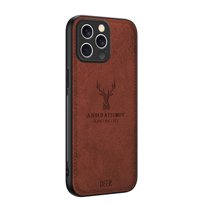 For iPhone 16 Pro Deer Head Cloth Skin All-inclusive Phone Case(Brown) - iPhone 16 Pro Cases by buy2fix | Online Shopping UK | buy2fix