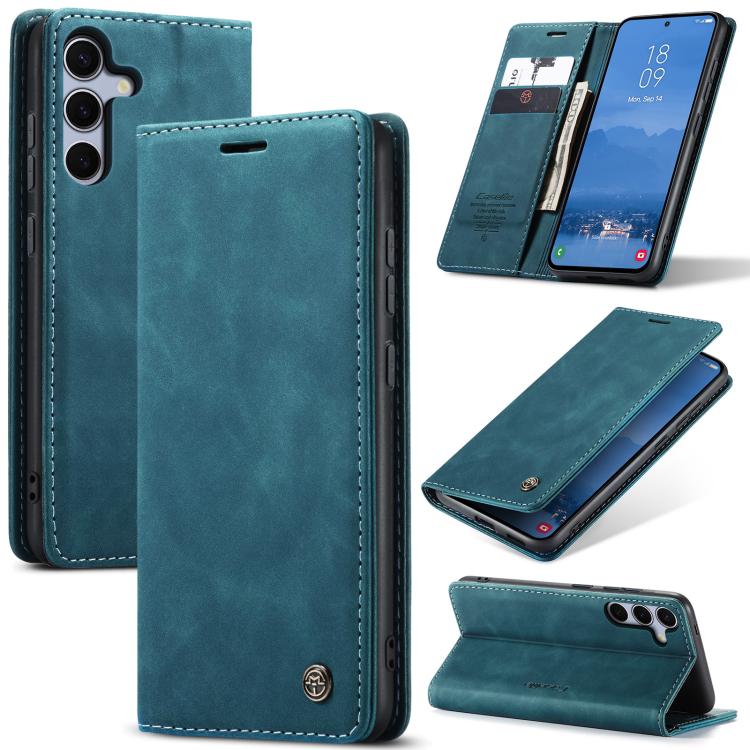 For Samsung Galaxy S25+ 5G CaseMe 013 Multifunctional Horizontal Flip Leather Phone Case(Blue) - Galaxy S25+ 5G Cases by CaseMe | Online Shopping UK | buy2fix