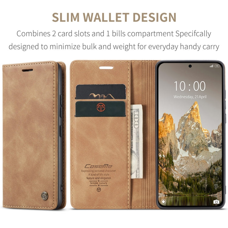 For Xiaomi 14T CaseMe 013 Multifunctional Horizontal Flip Leather Phone Case(Brown) - 14T Cases by CaseMe | Online Shopping UK | buy2fix