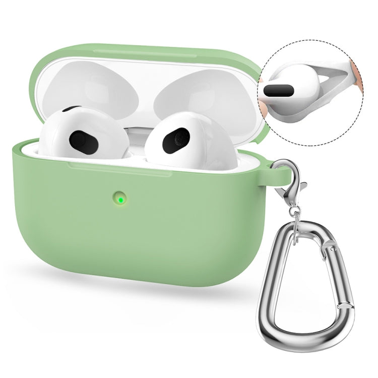 For Apple AirPods 4 2024 ENKAY Hat-Prince Thickened Silicone Case with Hook and Anti-lost Silicone Earbuds(Mint Green) - For AirPods 4 by ENKAY | Online Shopping UK | buy2fix