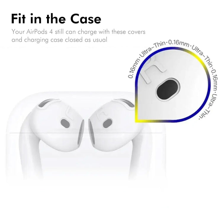 For Apple AirPods 4 2024 ENKAY Hat-Prince Thickened Silicone Case with Hook and Anti-lost Silicone Earbuds(Light Grey) - For AirPods 4 by ENKAY | Online Shopping UK | buy2fix