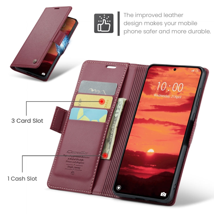 For Xiaomi 14T Pro CaseMe 023 Butterfly Buckle Litchi Texture RFID Anti-theft Leather Phone Case(Red) - 14T Pro Cases by CaseMe | Online Shopping UK | buy2fix