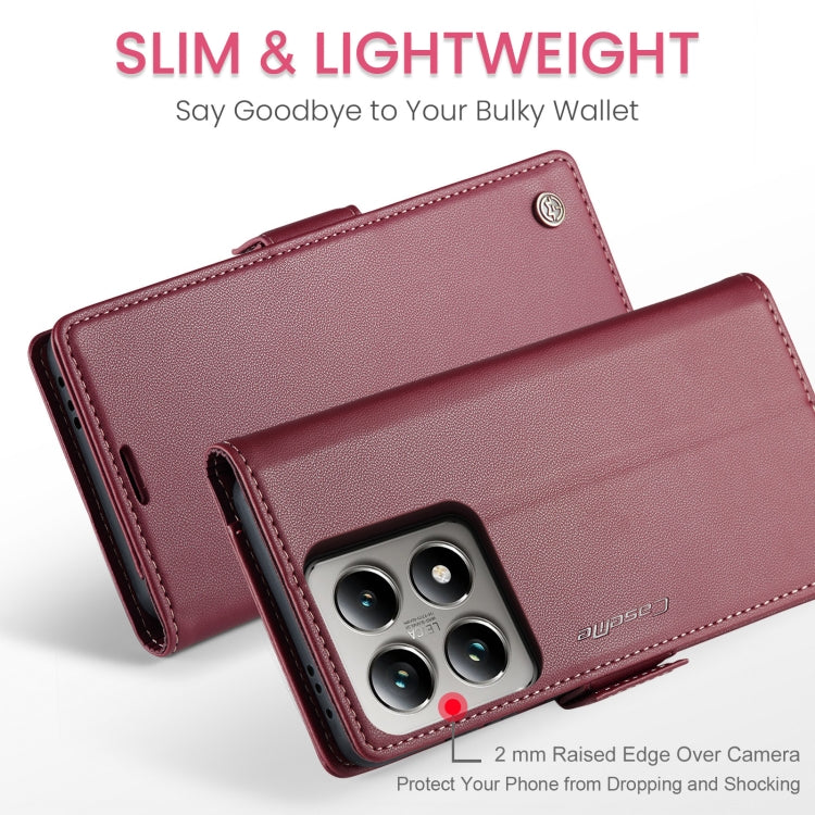 For Xiaomi 14T Pro CaseMe 023 Butterfly Buckle Litchi Texture RFID Anti-theft Leather Phone Case(Red) - 14T Pro Cases by CaseMe | Online Shopping UK | buy2fix