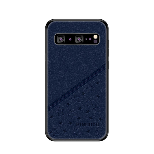 PINWUYO Full Coverage Waterproof Shockproof PC+TPU+PU Protective Case for Galaxy S10 5G(Blue) - Galaxy Phone Cases by PINWUYO | Online Shopping UK | buy2fix