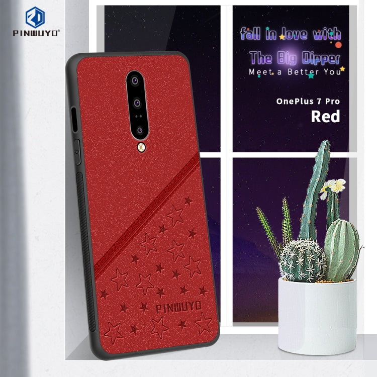 PINWUYO Full Coverage Waterproof Shockproof PC+TPU+PU Protective Case for Oneplus7 pro(Red) - OnePlus Cases by PINWUYO | Online Shopping UK | buy2fix