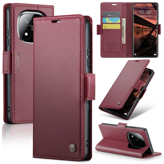 For Redmi Note 14 Pro 5G CaseMe 023 Butterfly Buckle Litchi Texture RFID Anti-theft Leather Phone Case(Red) - Note 14 Pro Cases by CaseMe | Online Shopping UK | buy2fix