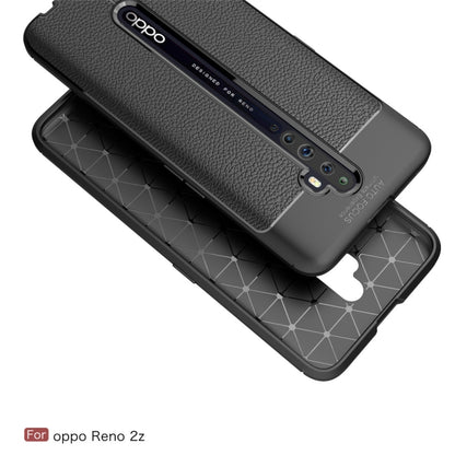 For OPPO Reno2 Z Litchi Texture TPU Shockproof Case(Navy Blue) - OPPO Cases by buy2fix | Online Shopping UK | buy2fix