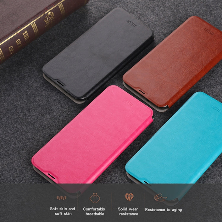 For Xiaomi RedMi 8A MOFI Rui Series Classical Leather Flip Leather Case With Bracket Embedded Steel Plate All-inclusive(Blue) - Xiaomi Cases by MOFI | Online Shopping UK | buy2fix