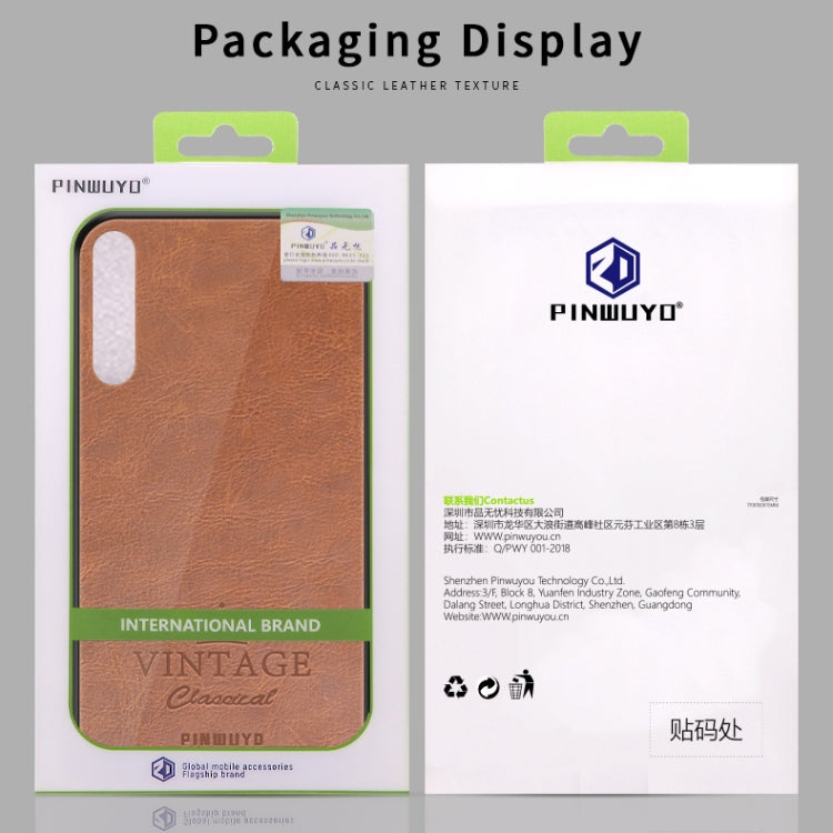 For Xiaomi Mi 9 Pro PINWUYO Pin Rui Series Classical Leather, PC + TPU + PU Leather Waterproof And Anti-fall All-inclusive Protective Shell(Black) - Xiaomi Cases by PINWUYO | Online Shopping UK | buy2fix