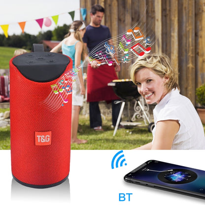 T&G TG113 Portable Bluetooth Speakers Waterproof Stereo Outdoor Loudspeaker MP3 Bass Sound Box with FM Radio(Red) - Desktop Speaker by T&G | Online Shopping UK | buy2fix