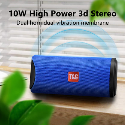 T&G TG113 Portable Bluetooth Speakers Waterproof Stereo Outdoor Loudspeaker MP3 Bass Sound Box with FM Radio(Red) - Desktop Speaker by T&G | Online Shopping UK | buy2fix