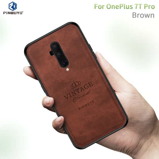 For Oneplus7T Pro PINWUYO Zun Series PC + TPU + Skin Waterproof And Anti-fall All-inclusive Protective Shell(Brown) - OnePlus Cases by PINWUYO | Online Shopping UK | buy2fix