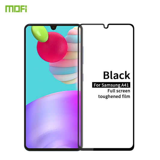 For Galaxy A41 MOFI 9H 2.5D Full Screen Tempered Glass Film(Black) - Galaxy Tempered Glass by MOFI | Online Shopping UK | buy2fix