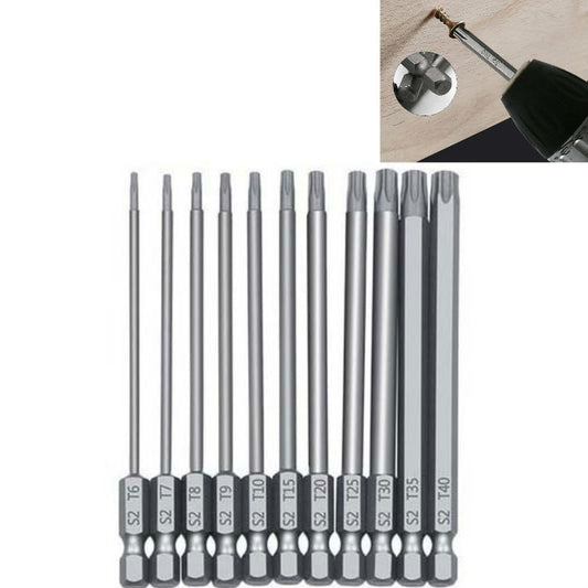 11pcs / Set 100mm Plum Blossom Hollow Bit Multifunctional Peeling Bit Set - Screwdriver Tools by buy2fix | Online Shopping UK | buy2fix