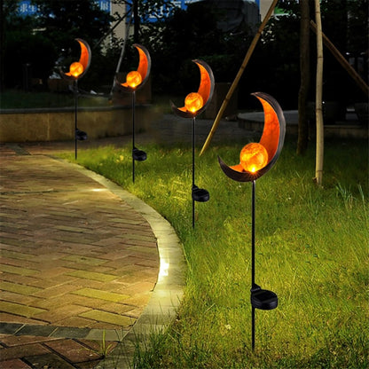 Solar Flame Light LED Iron Art Outdoor Garden Lawn Decorative Ground Plug Light Landscape Lamp(Style 1) - Solar Lights by buy2fix | Online Shopping UK | buy2fix