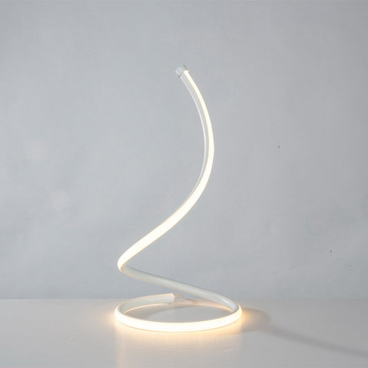 LED Spiral Table Lamp Home Living Room Bedroom Decoration Lighting Bedside Light, Specifications:EU Plug(White) - Bedside Light by buy2fix | Online Shopping UK | buy2fix